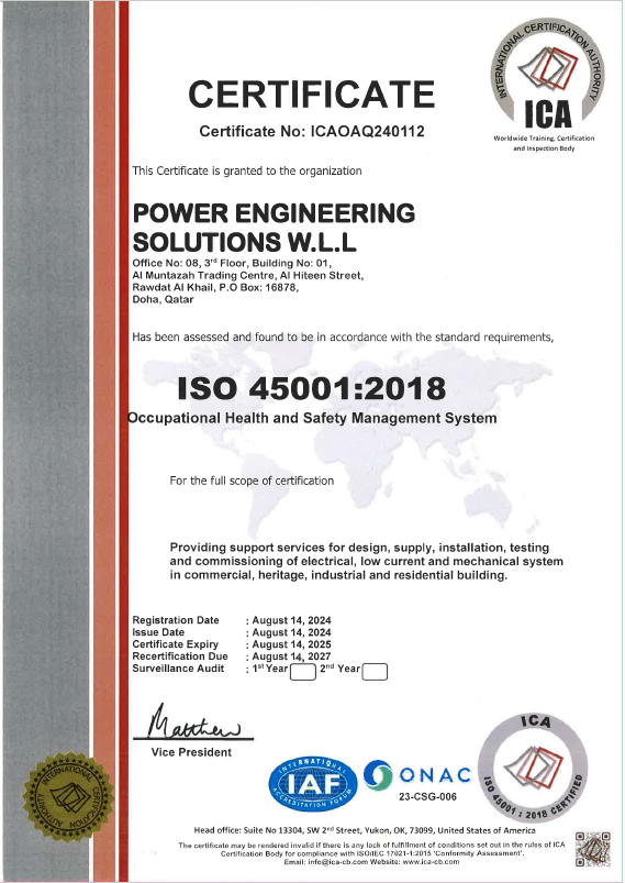 ISO 45001:2018 – Occupational Health & Safety Management System